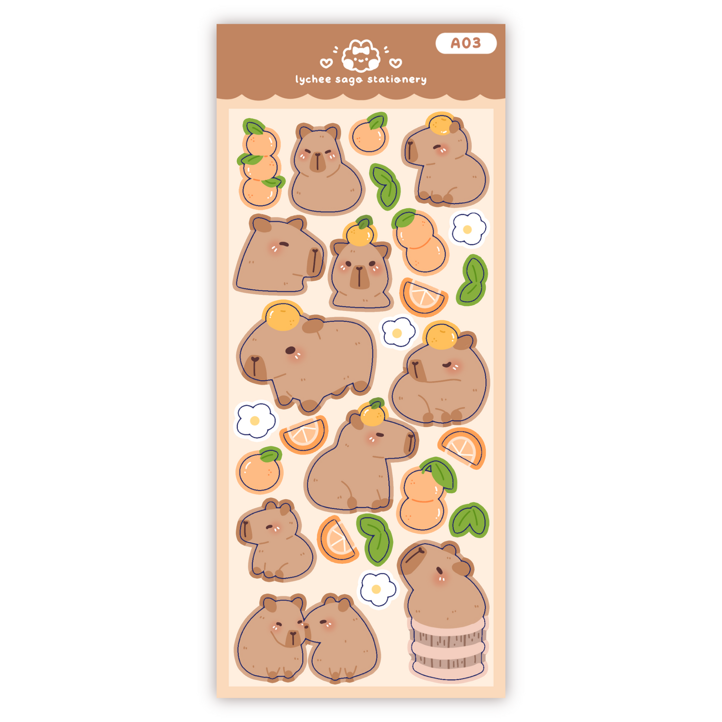 Capybara Deco Sticker Sheet
