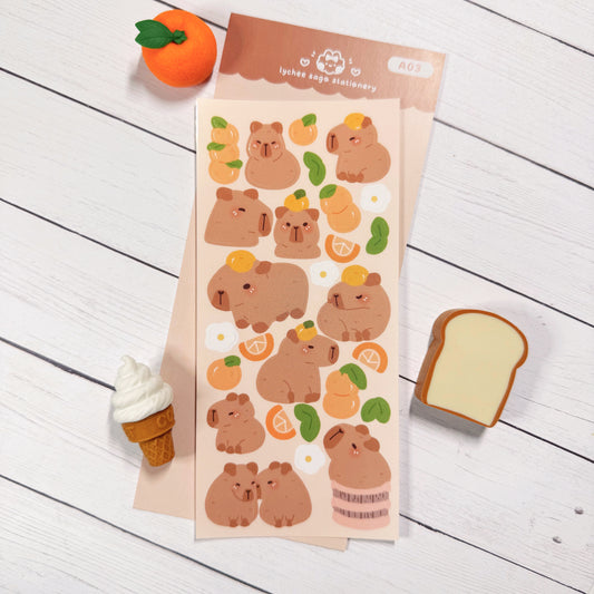 Capybara Deco Sticker Sheet