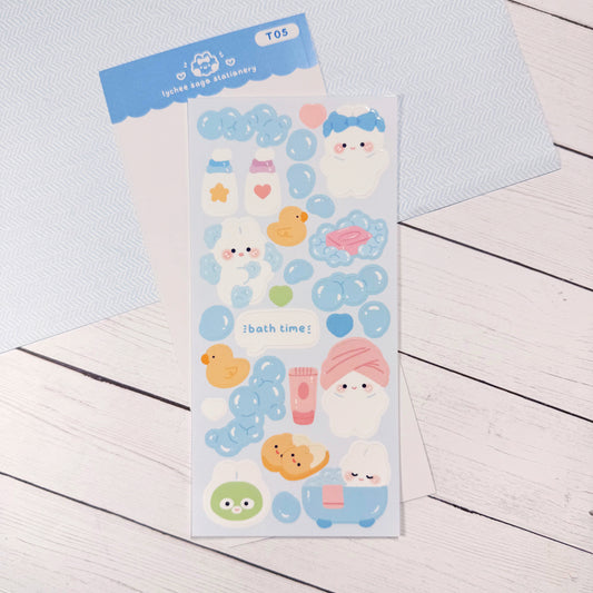 Bath Time Bunny Deco Sticker Sheet