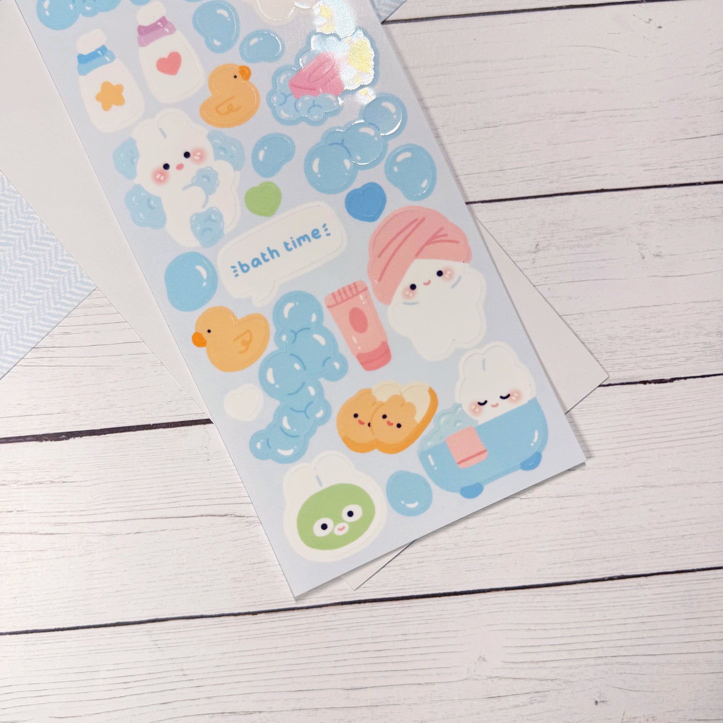 Bath Time Bunny Deco Sticker Sheet