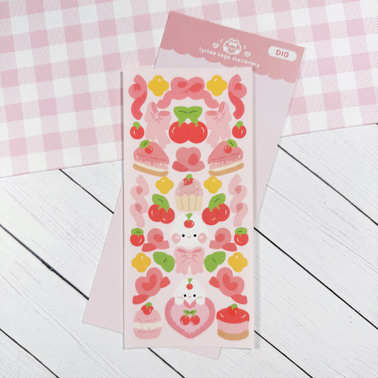 Cherry Berry Bunny Deco Sticker Sheet