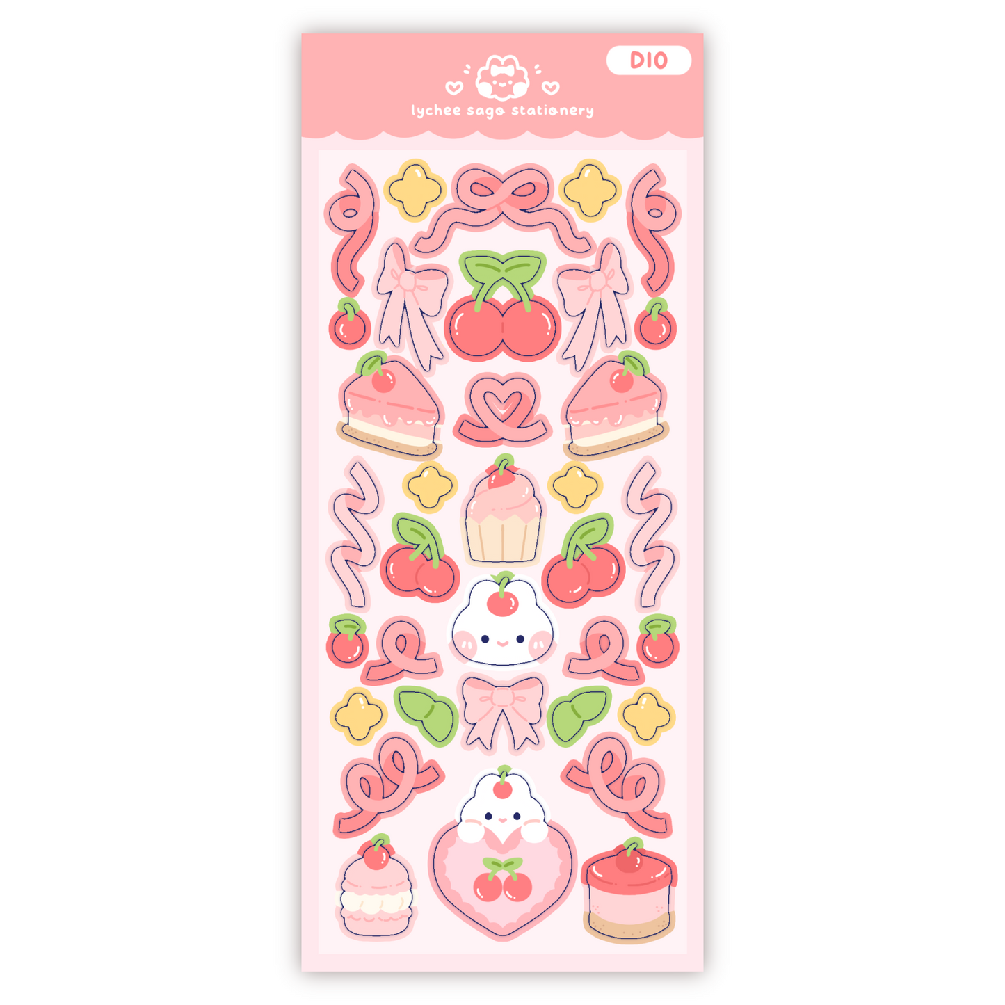 Cherry Berry Bunny Deco Sticker Sheet