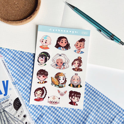 Elemental Characters Sticker Sheet