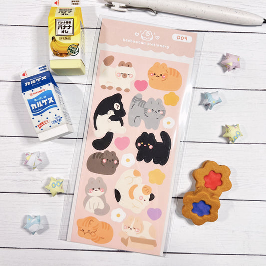 Silly Cats Deco Sticker Sheet