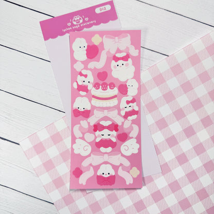Pink Coquette Bunny Deco Sticker Sheet