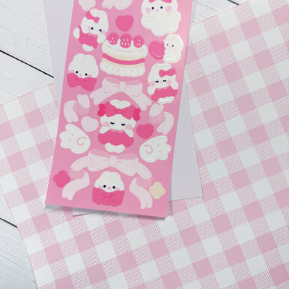 Pink Coquette Bunny Deco Sticker Sheet