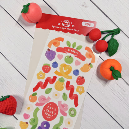 I Love Fruit Deco Sticker Sheet