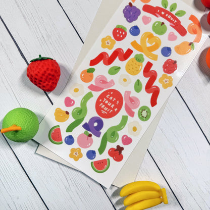 I Love Fruit Deco Sticker Sheet