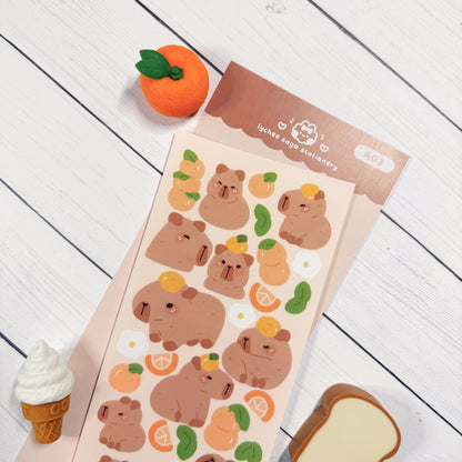 Capybara Deco Sticker Sheet