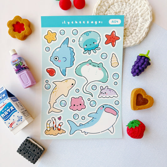 Marine Animals Sticker Sheet