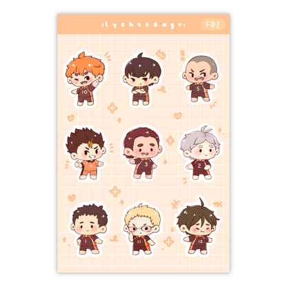 Volleyball Boys Sticker Sheet