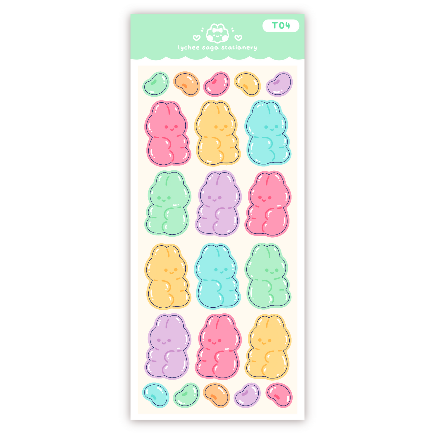 Jelly Bunnies Deco Sticker Sheet